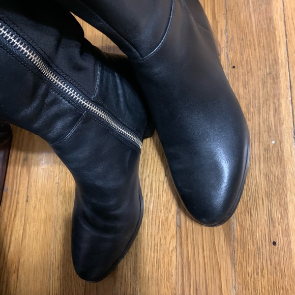 Michael Kors Black Leather Over Knee High Boot - Picture 3 of 8